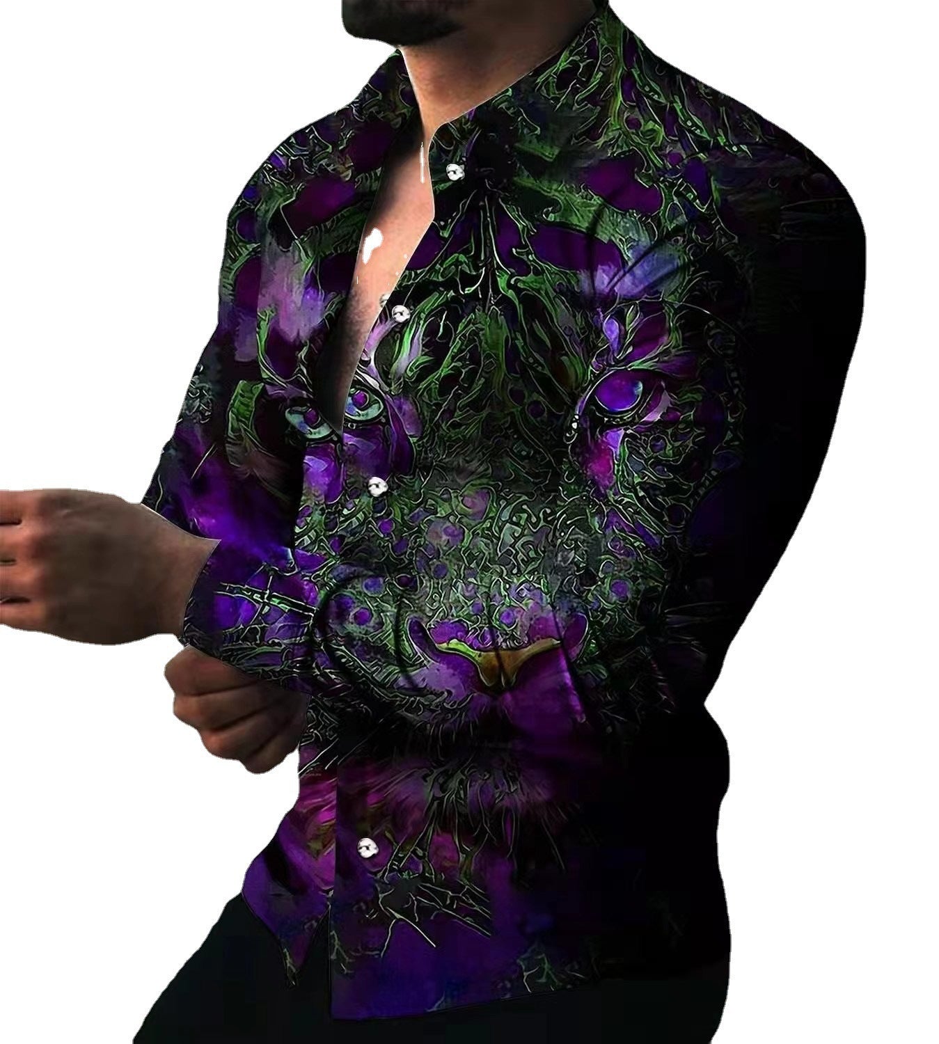 Herren Langarmshirt Modern mit Trendmotiven und Slimfit - BerlinGlamour