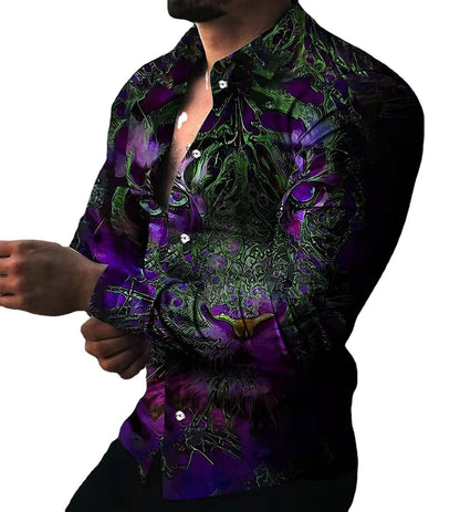 Herren Langarmshirt Modern mit Trendmotiven und Slimfit - BerlinGlamour