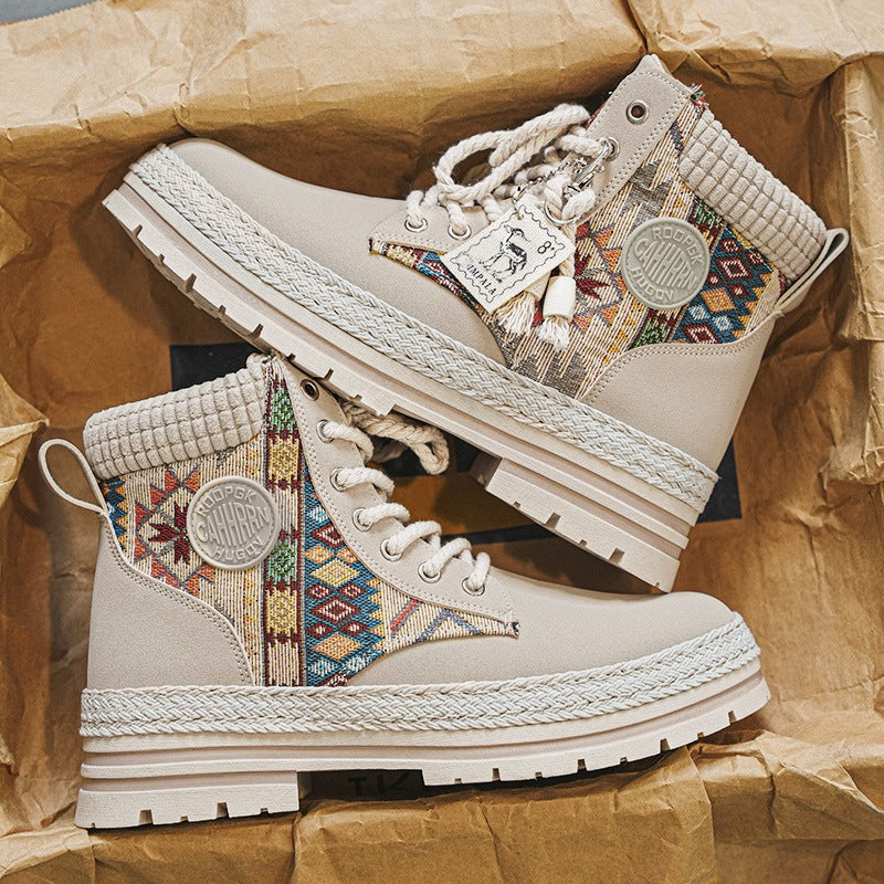 Damen Winterschuhe Robust Ethno Design Warm