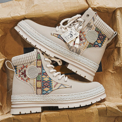 Damen Winterschuhe Robust Ethno Design Warm