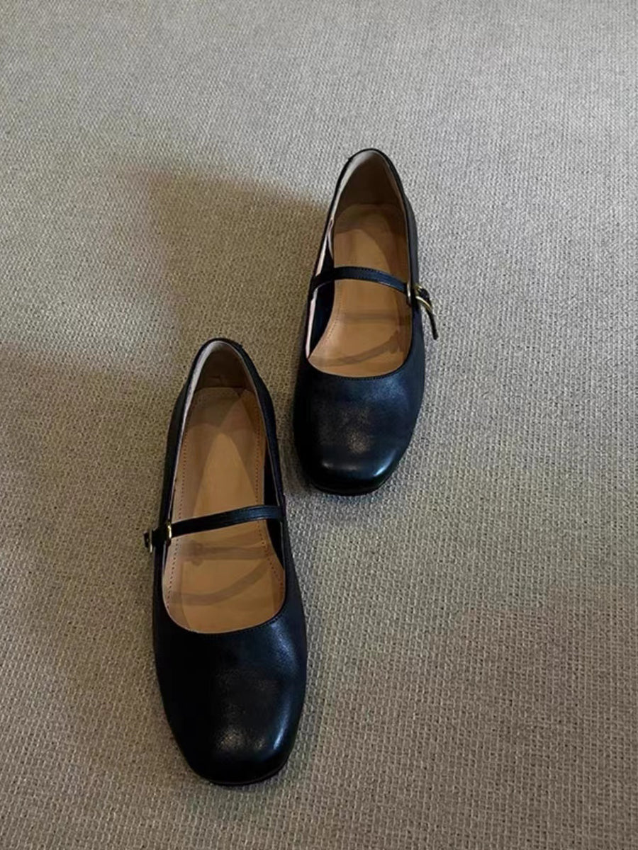 Damen Ballerinas Elegante Mary Jane Schuhe mit Schnalle