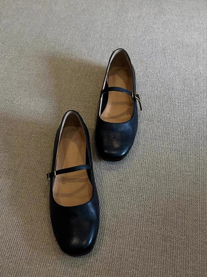 Damen Ballerinas Elegante Mary Jane Schuhe mit Schnalle