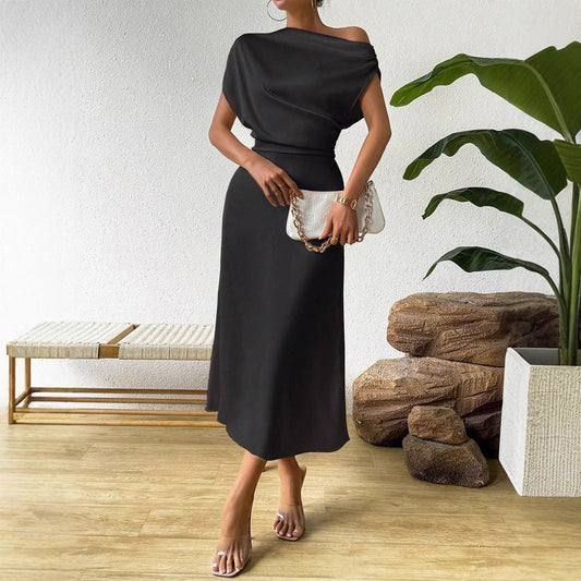 Elegantes Abendkleid Damen Asymmetrisch Fließend - BerlinGlamour
