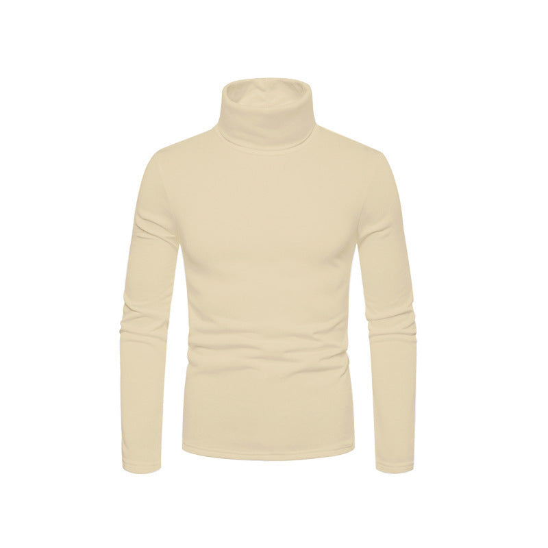 Herren Rollkragenpullover Fein Strick Modern Schwarz