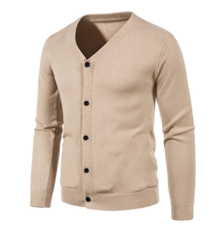 Herren Strickjacke Modern V-Ausschnitt Knopfleiste Elegante
