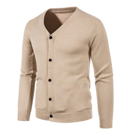 Herren Strickjacke Modern V-Ausschnitt Knopfleiste Elegante