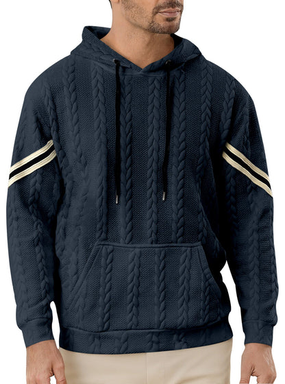 Herren Kapuzenpullover Strukturiert Kontrast Akzent Modern