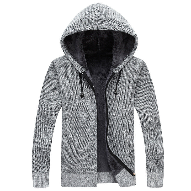 Herren Fleecejacke Bequem Warm mit Kapuze - BerlinGlamour