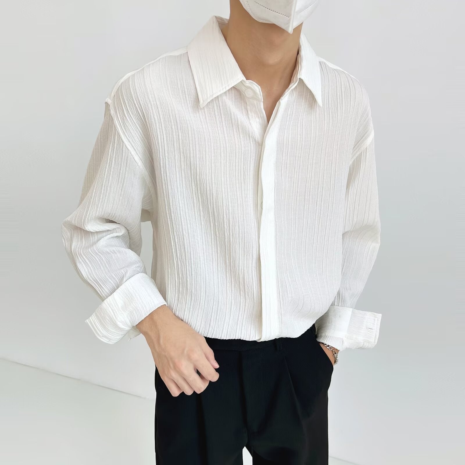 Herren Langarmhemd Slim Fit Modern Berlin Style - BerlinGlamour