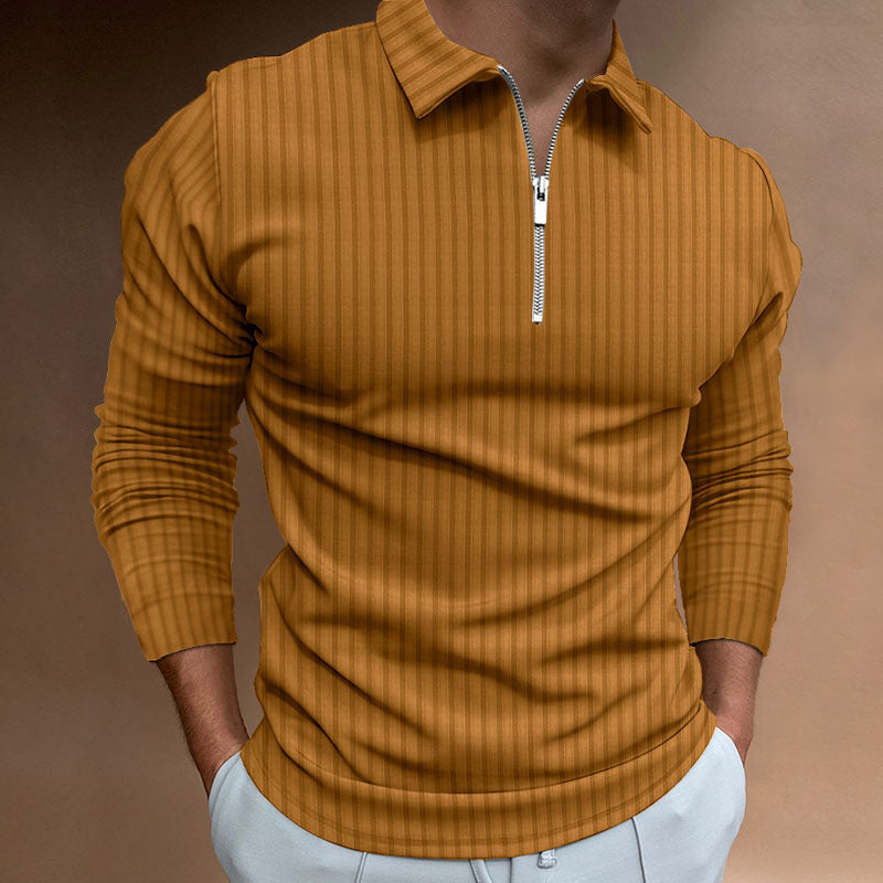 Herren Langarm-T-Shirt mit Reißverschluss Modern Elegant