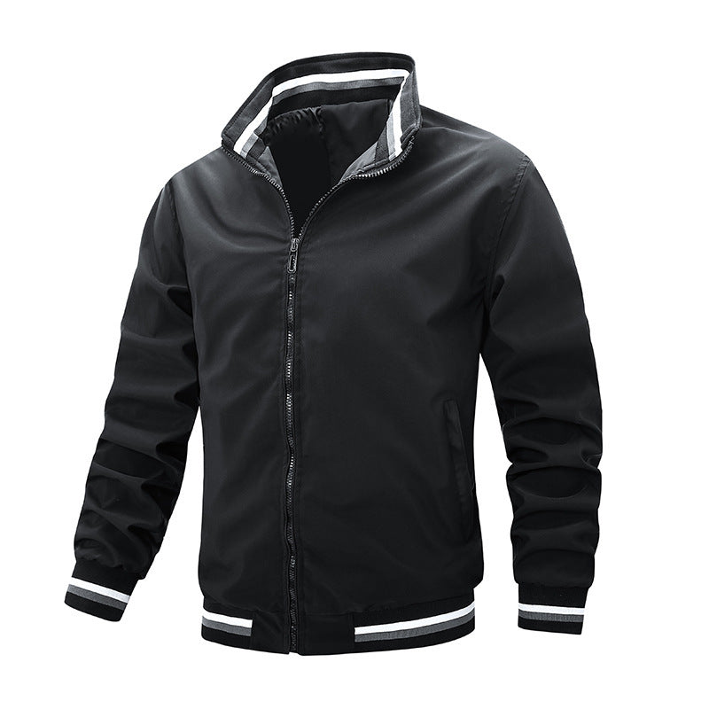Herren Bomberjacke Elegante Isolierte Winterjacke Schwarz