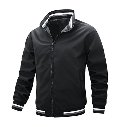 Herren Bomberjacke Elegante Isolierte Winterjacke Schwarz