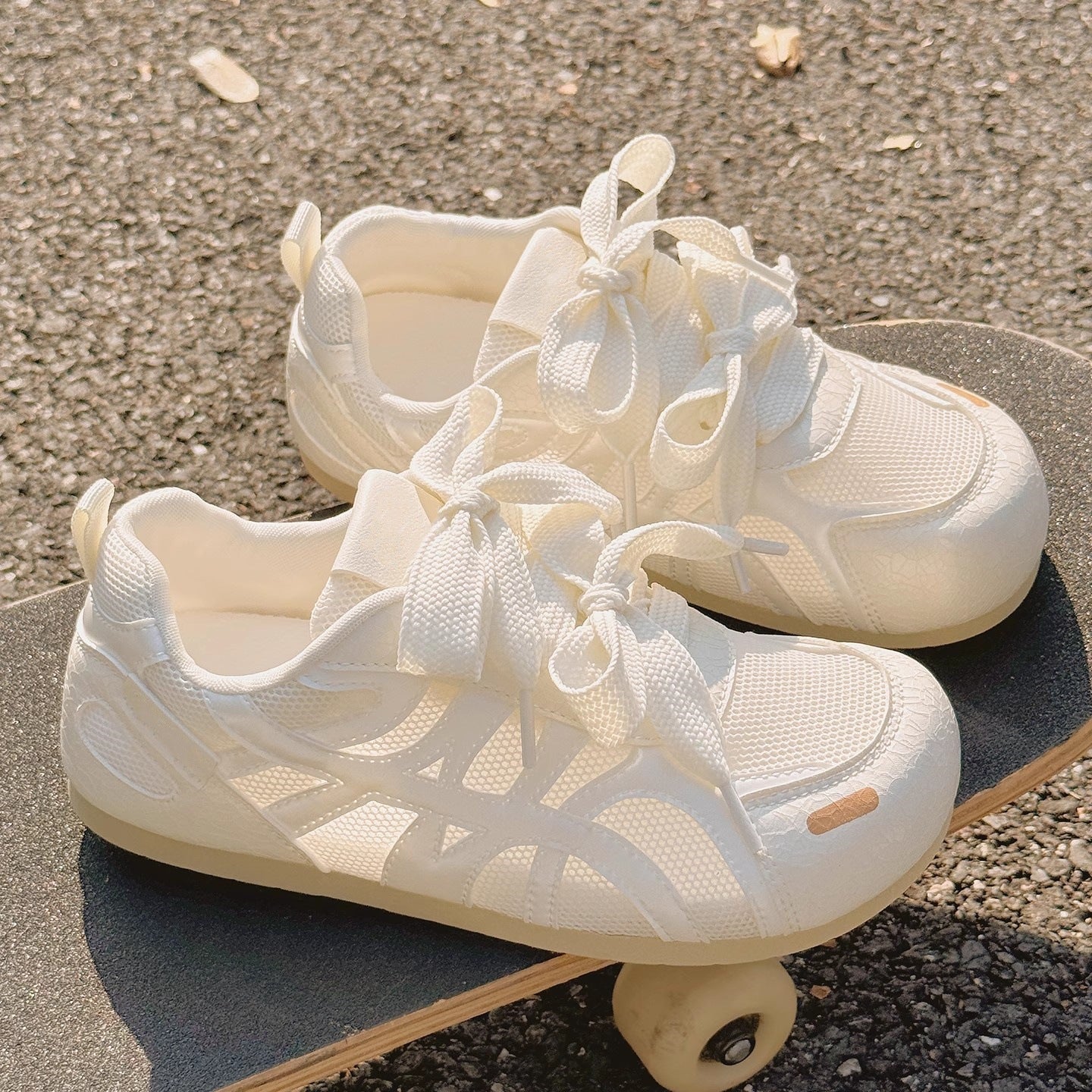 Damen Sneaker Sportlich Leicht mit Schnürung und Netzdesign