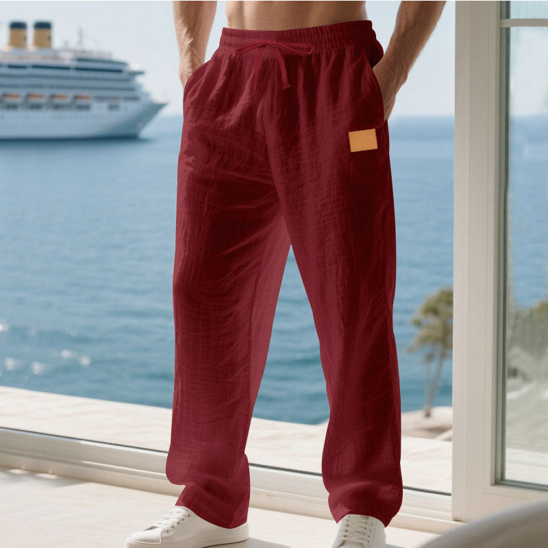 Herren Sommerhose Leicht Leinen Bequem Luftig