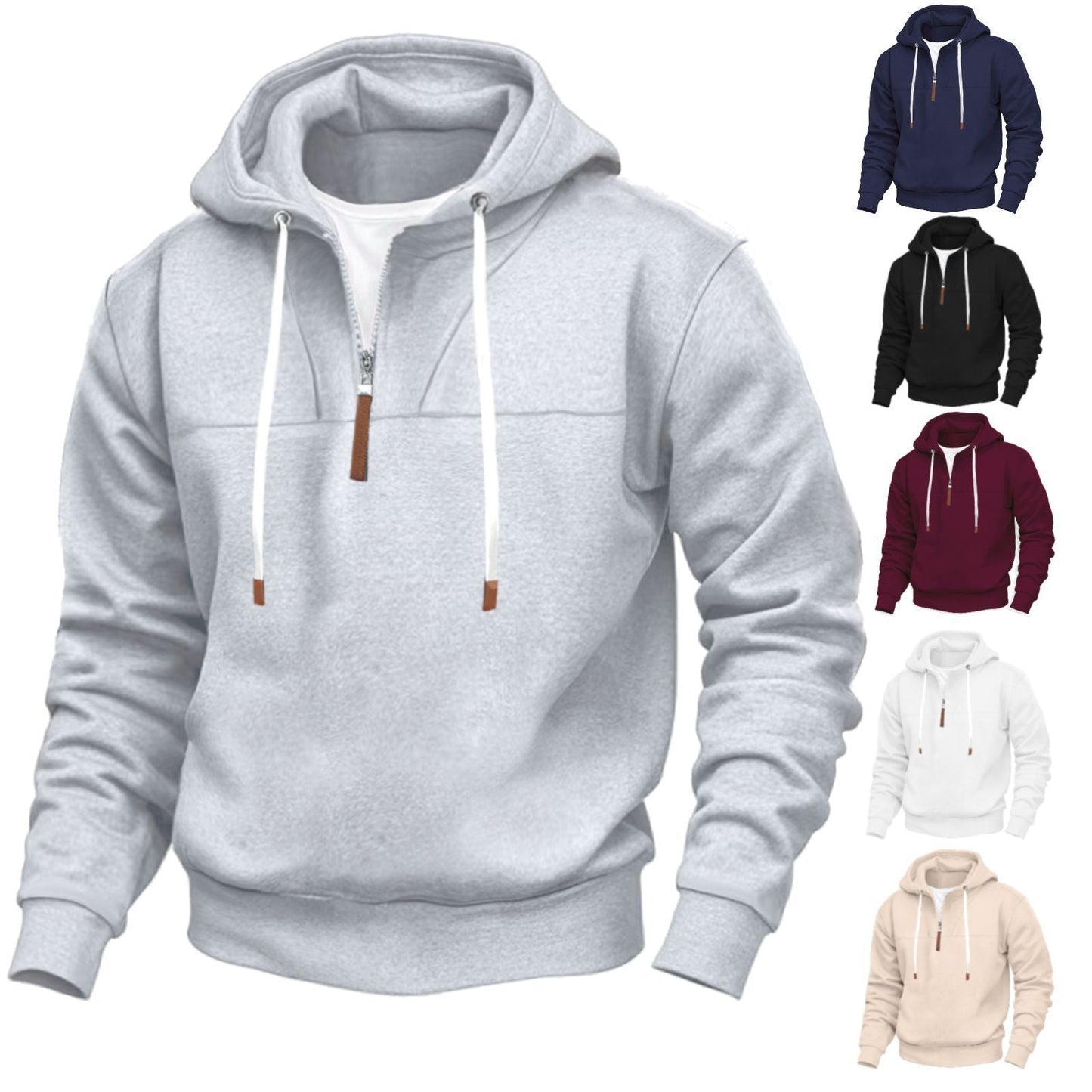 Herren Kapuzenpullover Hochwertig Reißverschluss Modern - BerlinGlamour