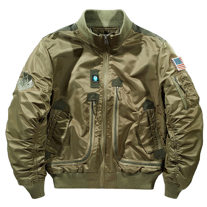 Herren Bomberjacke Sportlich Vielseitig Mit Taschen
