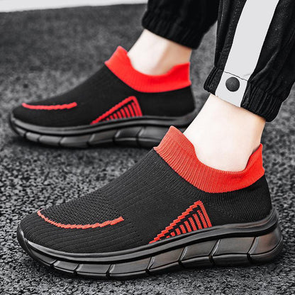 Damen Sneaker Bequem Slip On Schuhe Mit Weitem Zehenbereich