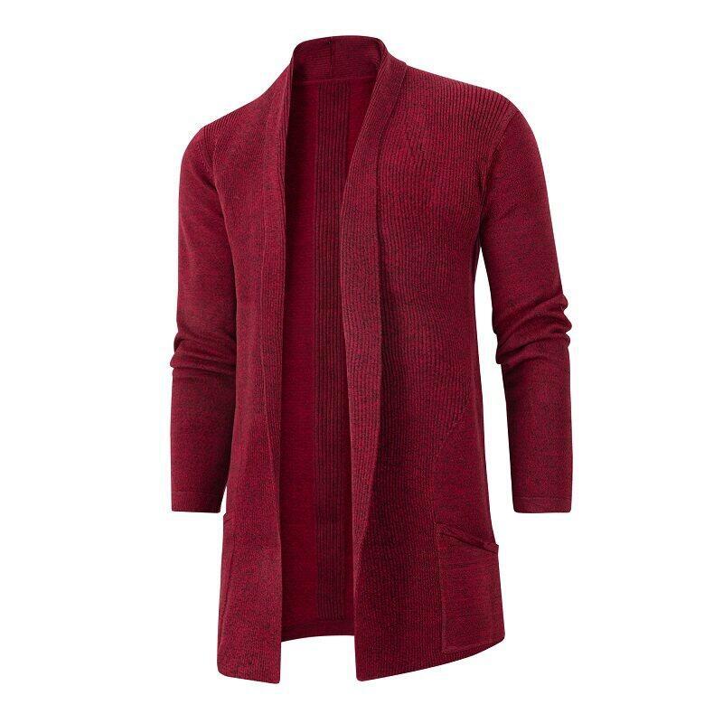 Herren Strickjacke Offener Schnitt Mit Taschen Großzügig