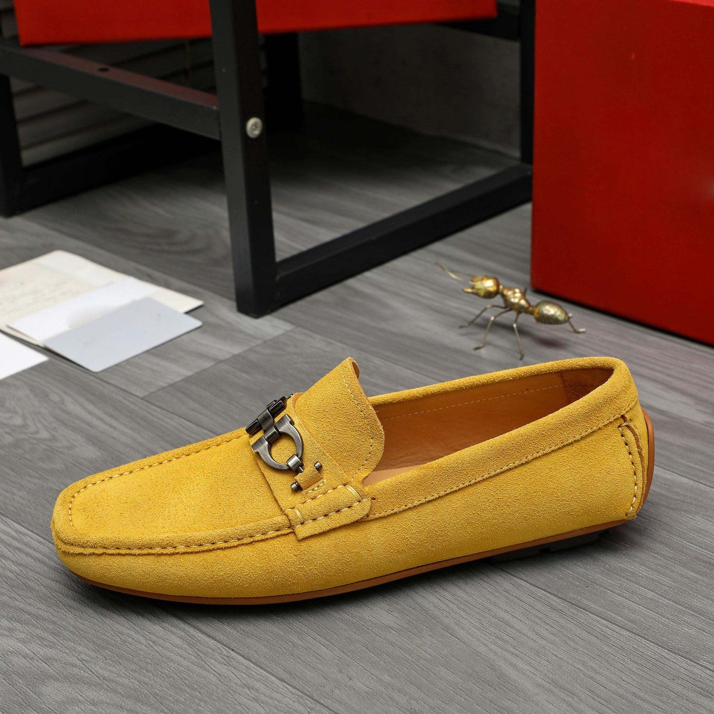 Damen Mokassin Schuhe Wildleder Elegant