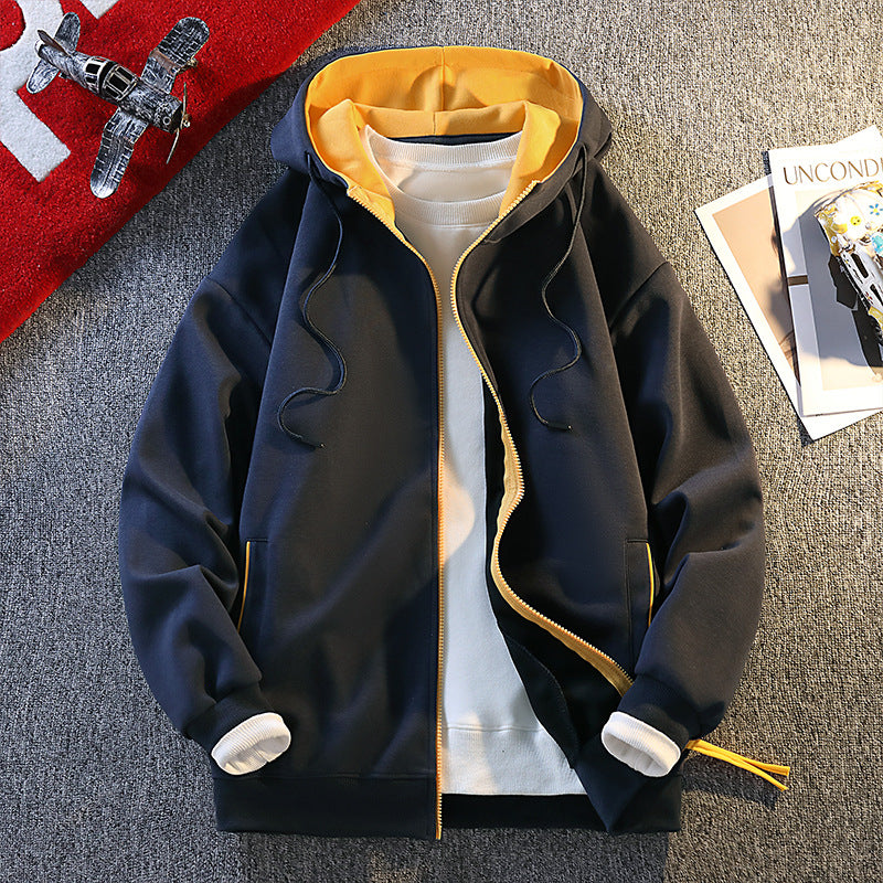 Herren Kapuzenjacke Modern mit Kontrast Details