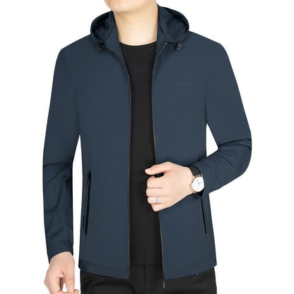 Herren Regenjacke Waterproof Kapuze atmungsaktiv