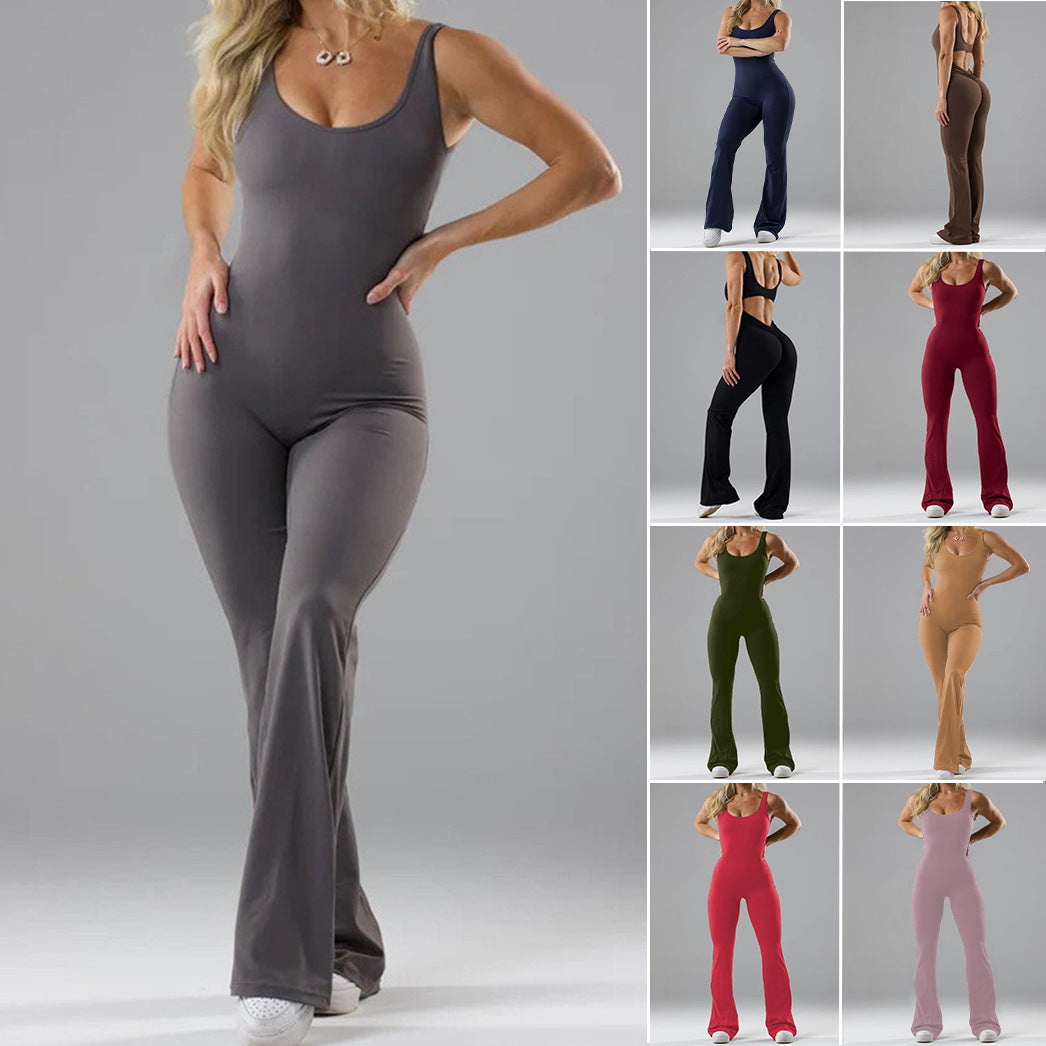 Damen Jumpsuit Sportlich Flared mit Weichem Stoff - BerlinGlamour