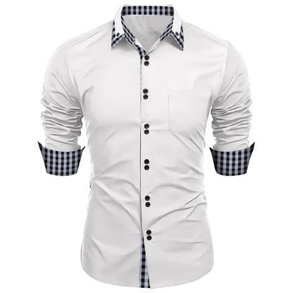 Elegantes Herrenhemd Langarm Kontrastkragen Modern