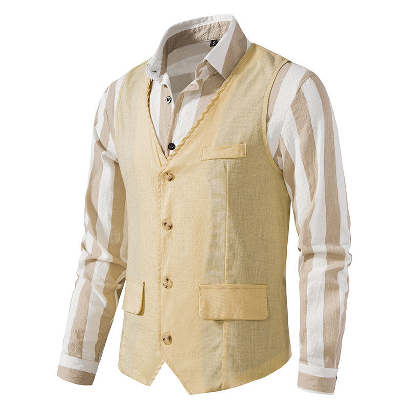 Herren Weste Slim Fit Streifenmuster Elegant Berlin