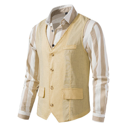 Herren Weste Slim Fit Streifenmuster Elegant Berlin