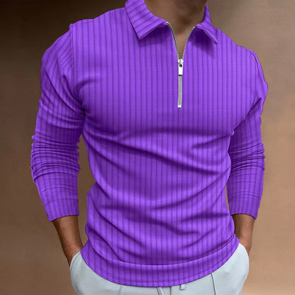 Herren Sportshirt Langarm Reißverschluss Funktionsshirt