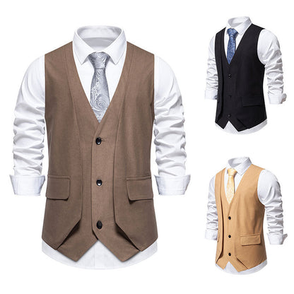 Herren Weste Slim Fit Elegant mit Taschen - BerlinGlamour