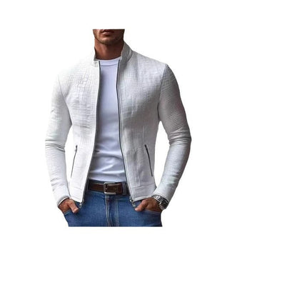 Herren Lederjacke Elegante Kunstedel mit Krokoprint Schwarz