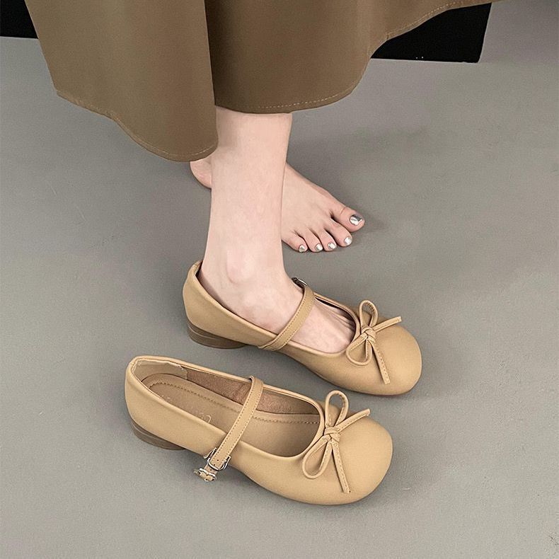 Damen Ballerinas Bequem Schleifen Detail Komfortschuhe