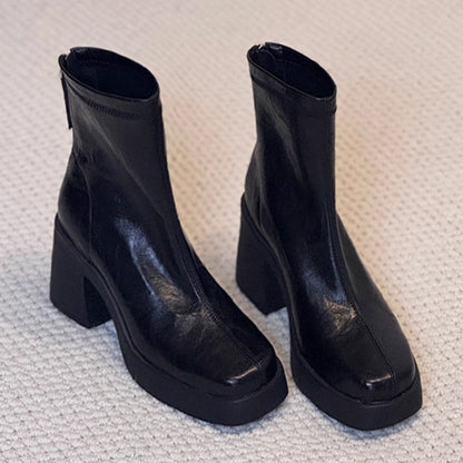 Damen Stiefel Ankle Boots Robust mit Blockabsatz - BerlinGlamour