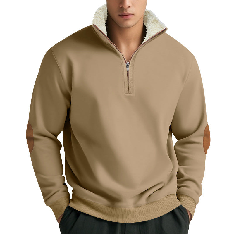 Herren Fleece-Shirt Stehkragen Warm Modern