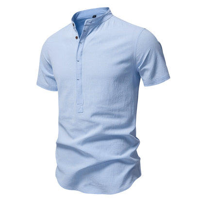 Herren Henley-Shirt Kurzarm Modern mit Knöpfen - BerlinGlamour