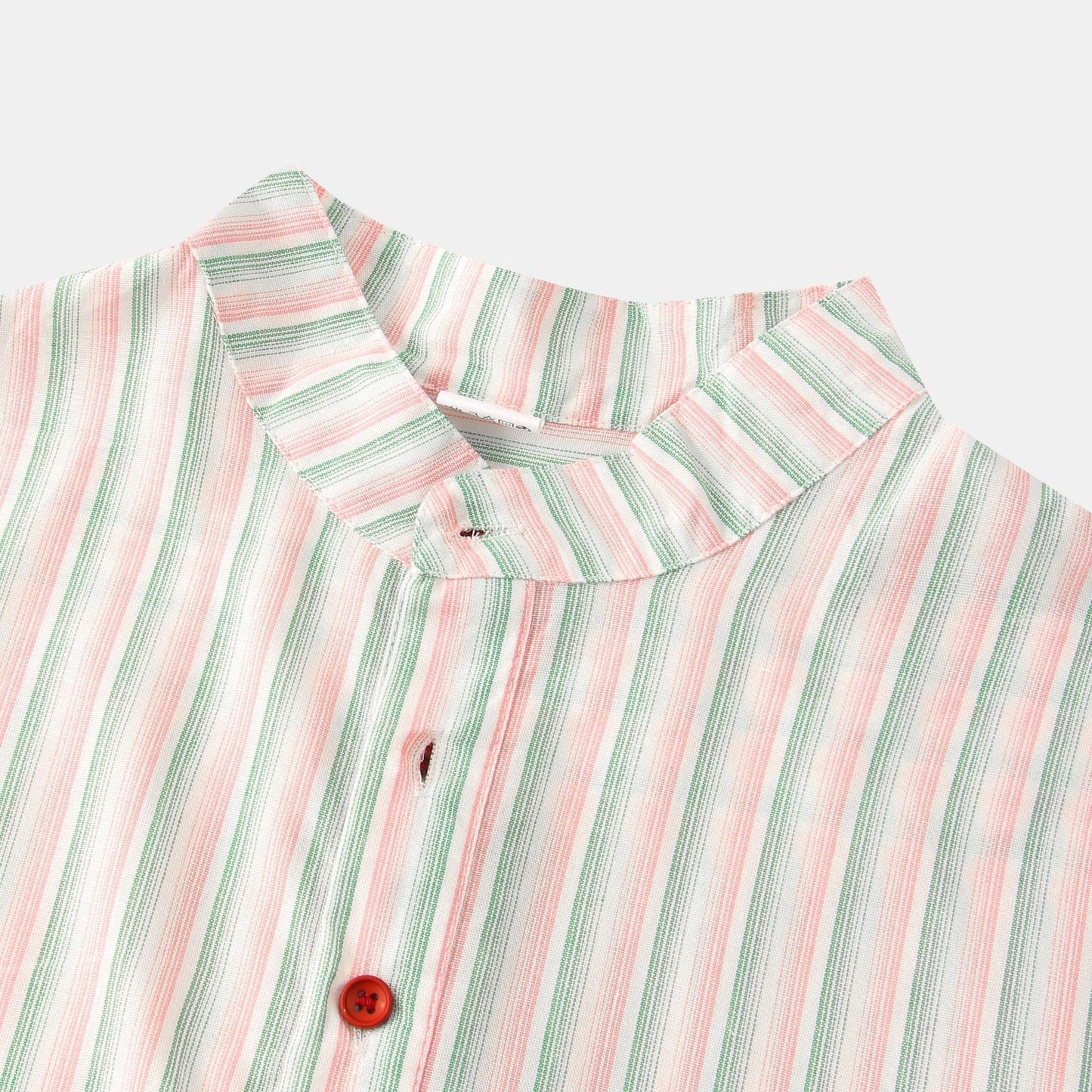 Herren Hemd Kurzarm Modern Stehkragen Streifenmuster Slimfit