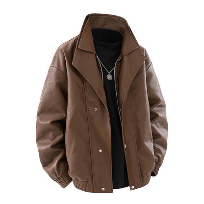 Lederjacke Herren Oversized Elegant Mit Taschen