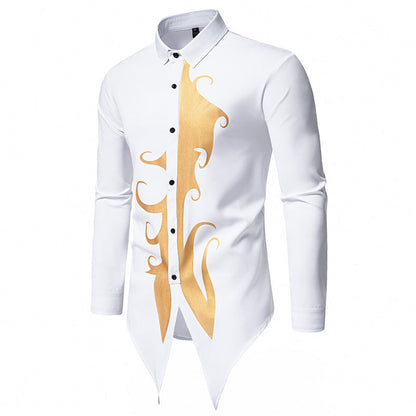 Herren Designerhemd Langarm Asymmetrisch Modern Berlin Style