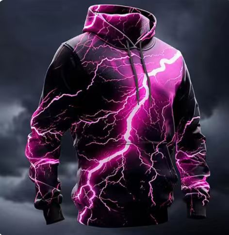 Herren Kapuzenpullover Blitz Design Sportlich Modern