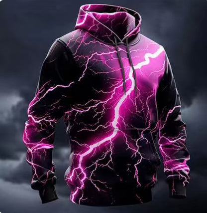 Herren Kapuzenpullover Blitz Design Sportlich Modern