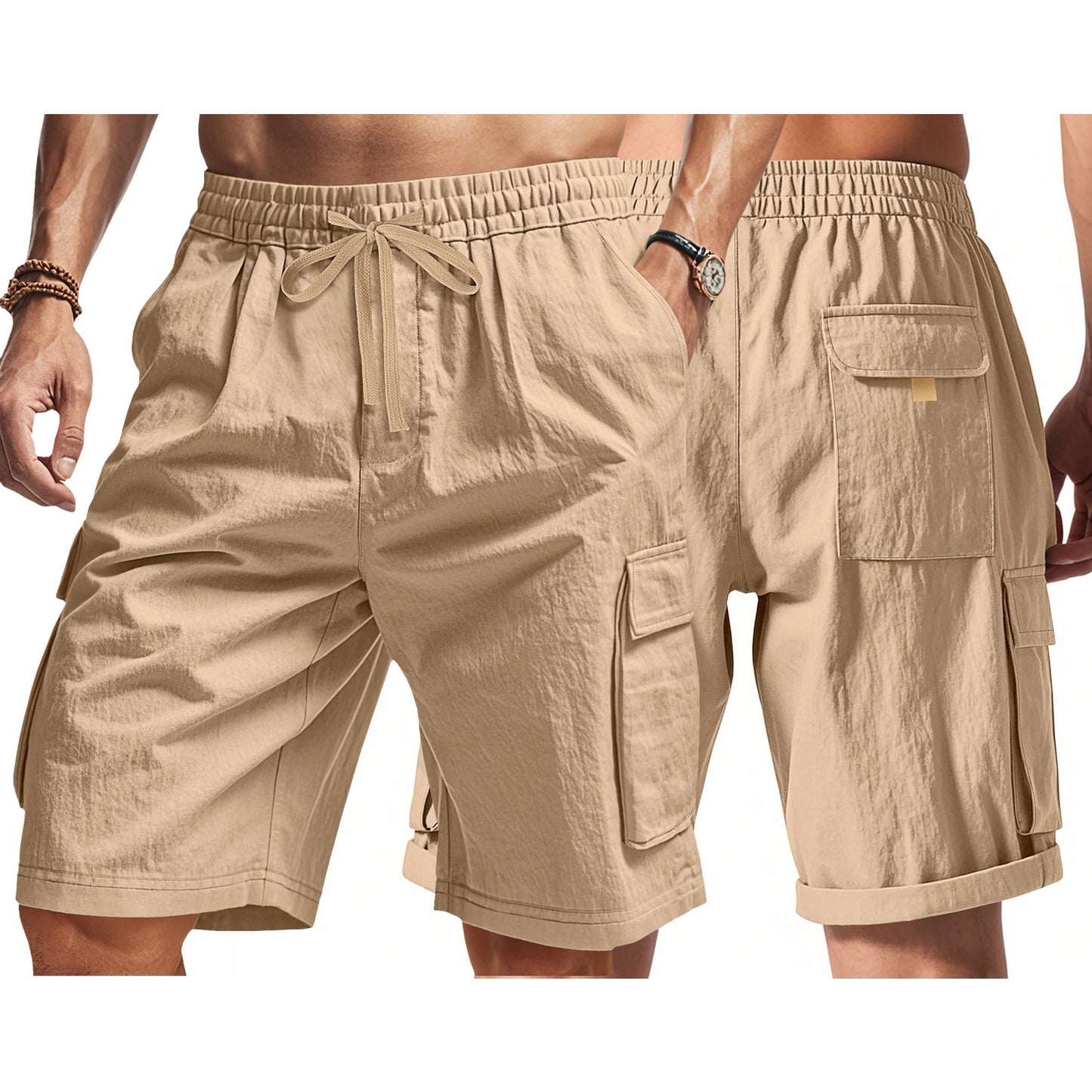 Herren Cargo Shorts elastisch mit Seitentaschen Bequem - BerlinGlamour