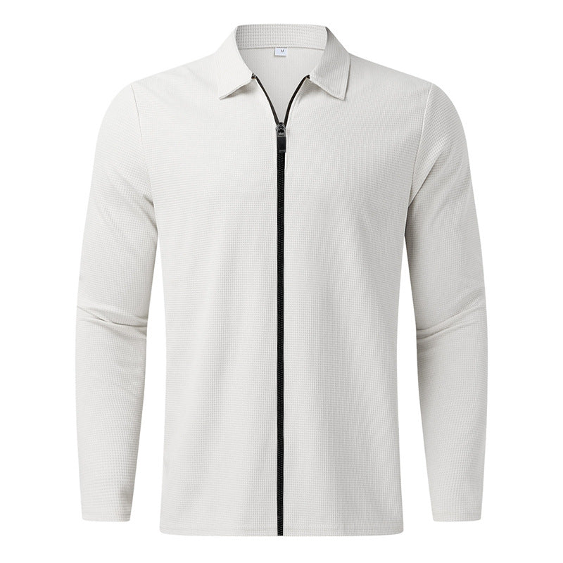 Herren Sportshirt Langarm Atmungsaktiv Mit Reißverschluss