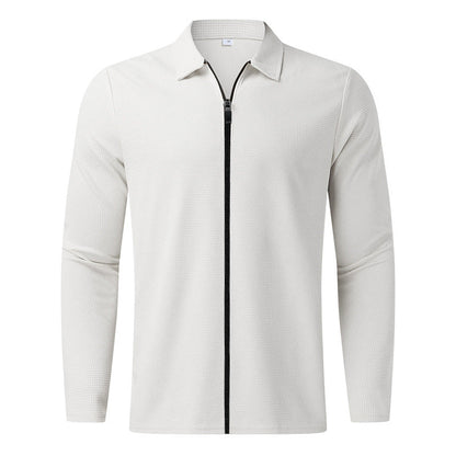 Herren Sportshirt Langarm Atmungsaktiv Mit Reißverschluss