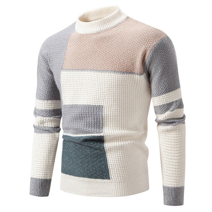 Strukturierter Herren Pullover Modern Farbblock Design