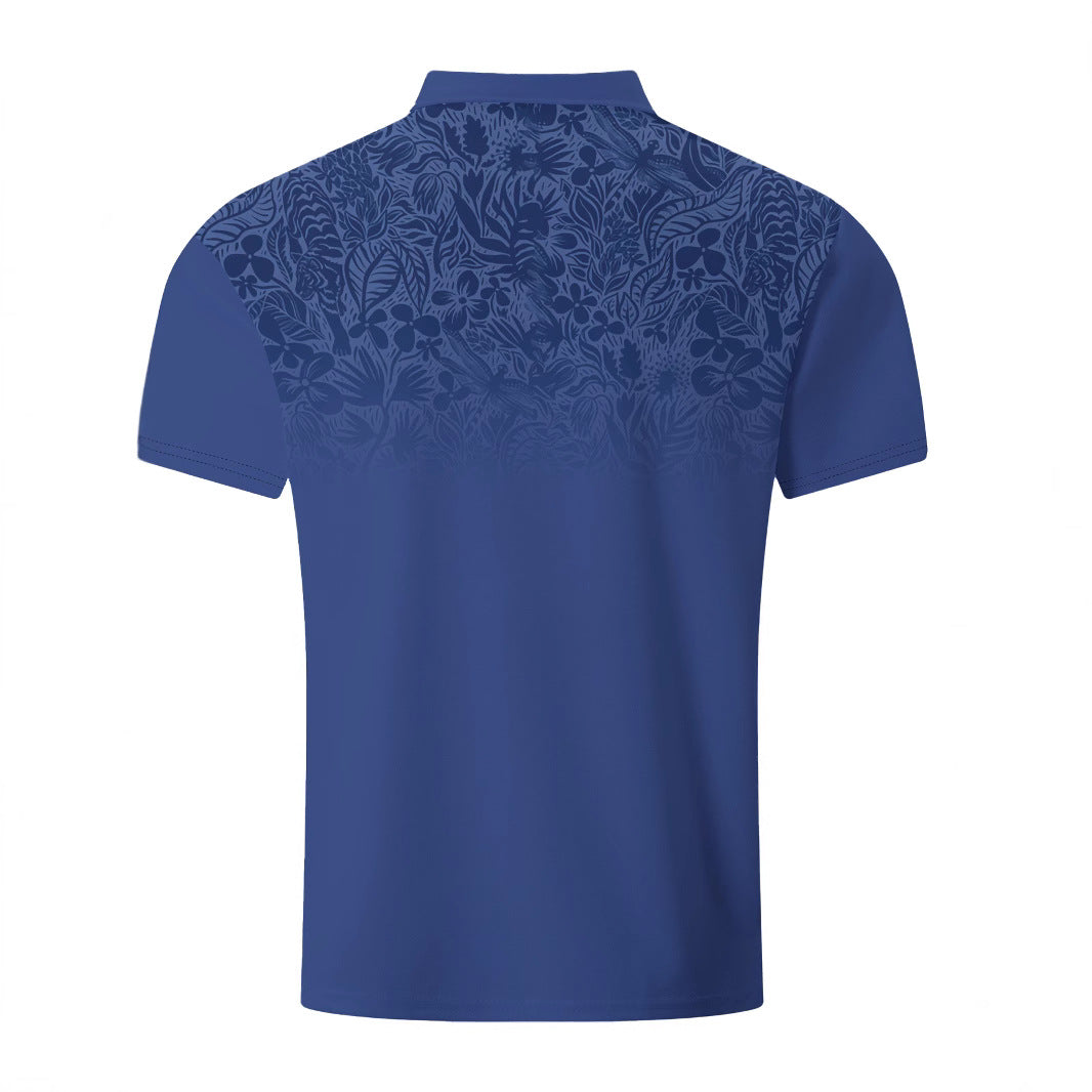 Herren Poloshirt Blumenmuster Atmungsaktiv Sommer