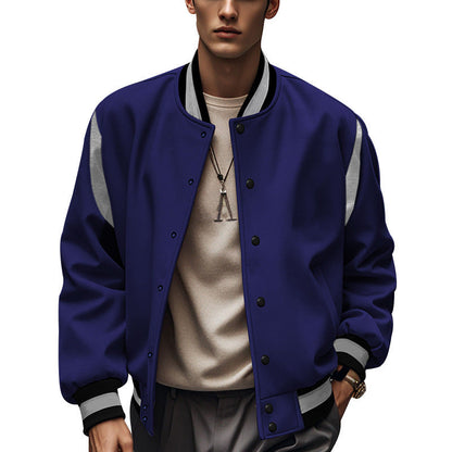 Herren Collegejacke Lässig Mit Kontrastärmlen Modern