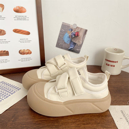 Damen Sneaker Klettverschluss Dicke Sohle Bequem