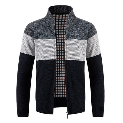 Herren Strickjacke Modern mit Struktur und Rollkragen