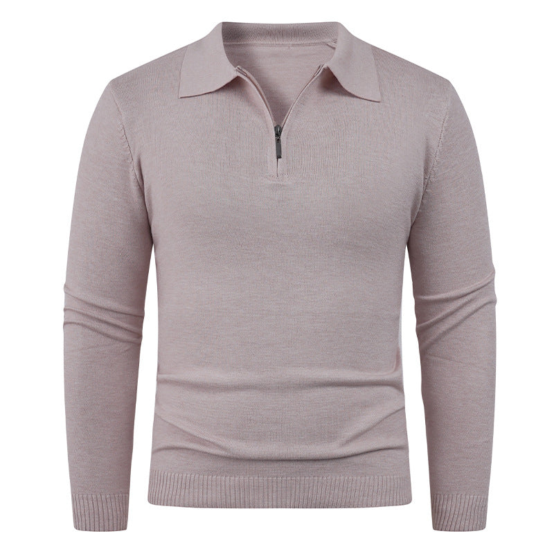 Herren Strickpullover Offener Kragen Feinripp